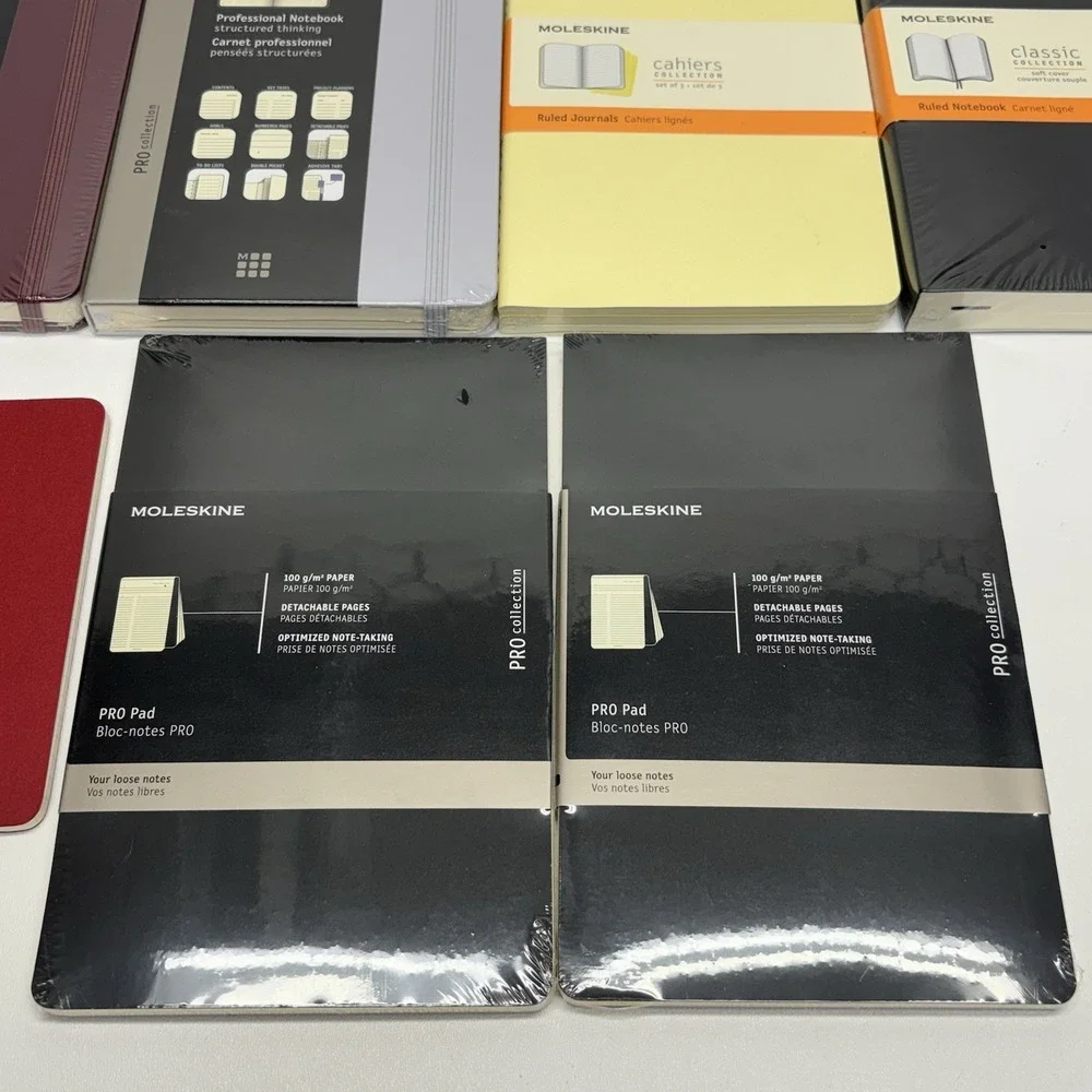 Lot of 10 NEW Moleskine Notebooks, Pro Pads, Journal Classic Pro Cashiers
